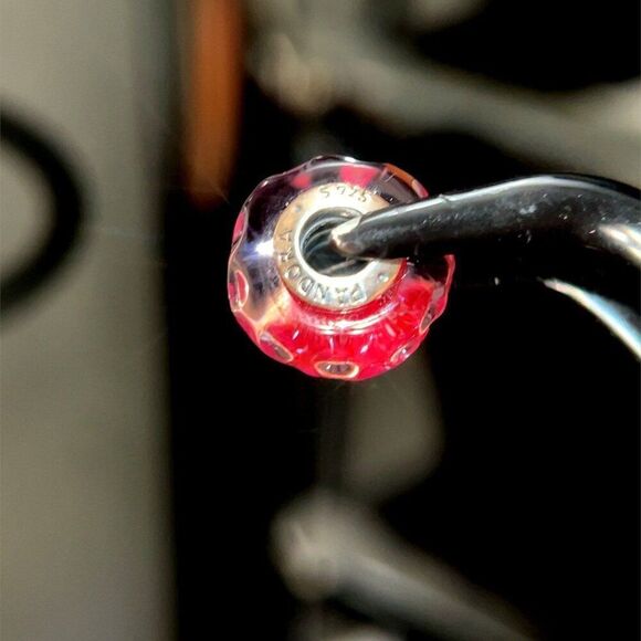 Pandora Pink Concave Murano Glass Charm - Picture 4 of 6